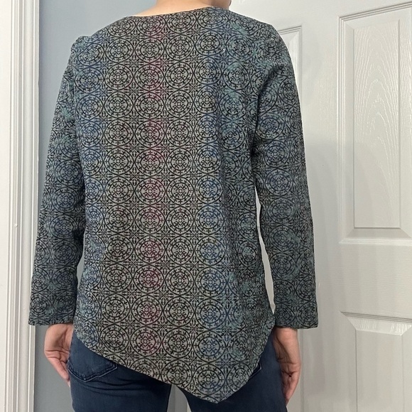 Habitat Clothes to Live In Blouse Long Sleeve Floral Boho Lagenlook Size Large - Picture 2 of 6